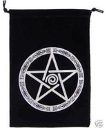 Velvet Embroidered Pentacle Tarot Bag Pouch NEW - £13.34 GBP