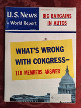U S NEWS World Report Magazine September 12 1960 What&#39;s Wrong with Congress? - £11.34 GBP