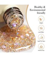 Gold Prism Flash Gel Polish Holographic Gold Soak Off UV LED Nail Art - $311.66 MXN