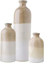 Set Of 3 Boho Vases For Shelf, Table, Mantel, Living Room Decoration, By - $42.95