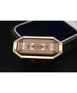 Vintage Michaela Frey Wien Enamel Brooch | Greek Key Design | Gilded Clo... - $1,109.28 MXN