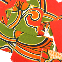 Vintage Barkcloth Fabric Squares Lot 47 Polynesian Textiles 5x5 Orange G... - $37.00