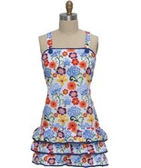 Kay Dee designs girlie apron frilly flower F2726 white blue orange yellow - $558.38 MXN