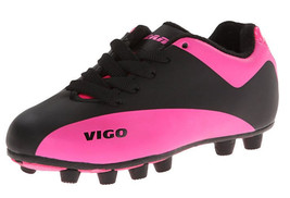 Vizari Vigo FG Soccer Shoe (Big Kid),Black/Pink, 5 M US Big - $19.95