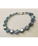WEISS Signed BLUE RHINESTONE Bracelet - 8 1/2 inches - STUNNING!!! - FRE... - £72.11 GBP