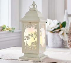 13&quot; Illuminated Night Before Christmas Metal Lantern by Valerie IVORY - £55.56 GBP
