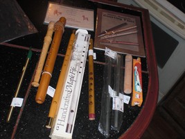 Vintage Lot Of 7 Flutes and Recorders Both Wood &amp; Steel &amp; slide Whistle - £38.45 GBP
