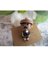 Pancho Pendant Mexican Revolution Boy Clay Pendant Handmade Taxco 1.5&quot; - $15.00