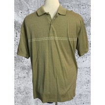 Izod Golf Polo Shirt Mens Size Medium Cool FX 100% Cotton Striped Short Sleeve - £7.77 GBP