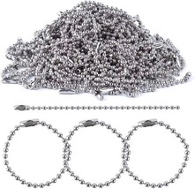 10 Ball Key Chains Silver Keychain Making DIY 2.4mm 4.72&quot; Bead Chains Lot  - £3.15 GBP