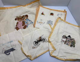 Lot Of Vintage Cross Stitch Completed &amp; Started 5 By 5” Bear Wagon Chris... - £11.08 GBP