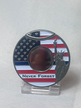 Never Forget Challenge Coin Cigar Cutter Thin Blue Line Statue Of Liberty - £23.69 GBP