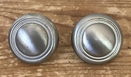 Set Pair 2 Satin Nickel Art Deco Style Silver Metal Drawer Knobs Handles... - £9.67 GBP