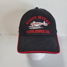 Rusty Myers Flying Service Black Hat Kay Jet Tag Adjustable back - £12.54 GBP