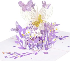 Purple Butterfly Pop Up Cards 3D Happy Birthday Greeting Card For All Occasions  - £17.65 GBP