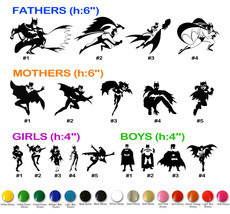 Batman Family Vinyl Decal Sticker Car Window Create Father Mother Sister Brother - £4.42 GBP+