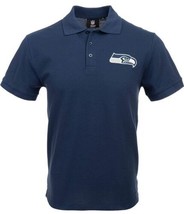 Nwt Seattle Seahawks Nfl Team Apparel Casual Polo Shirt Men's Large Navy Blue - $19.99