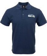 NWT SEATTLE SEAHAWKS NFL Team Apparel Casual Polo Shirt Men&#39;s Large Navy... - £14.11 GBP
