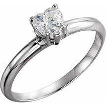 Heart Diamond Engagement Ring 14K White Gold (0.97 Ct G Si1 Clarity) GIA - £3,232.64 GBP