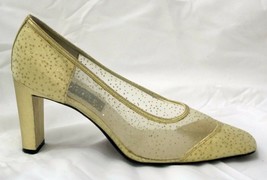 Fashion Influences Pumps Gold Glitter Mesh Fabric Evening Heels Shoes si... - $23.34