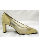 Fashion Influences Pumps Gold Glitter Mesh Fabric Evening Heels Shoes si... - £18.48 GBP