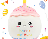 Birthday Cake Plush Pillow Soft Cake 12&#39;&#39; Plush Toy Cute Stuffed Animal ... - $33.50