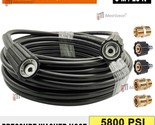 Pressure Washer Hose 5800PSI 25 FTX1/4&quot;,M22 14mm to 3/8&quot; Quick Connect C... - $49.99