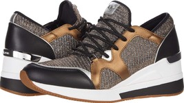 New Michael Kors Womens Liv Glitter Wedge Fashion Sneaker Bronze Variety... - $135.99