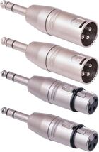 4 Pack 1/4" TRS to XLR Adapter, Balanced Quarter Inch 6.35Mm Male to XLR... - $13.53