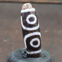 Amuleto tibetano nepalese triplo occhio pietra agata Dzi Bead HQ-A-5 - $1,394.34 MXN