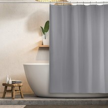 Modern Fabric Shower Curtain w/Rust-Proof Curtain Hooks, Heavy-Duty, 72x72 GRAY - £15.81 GBP