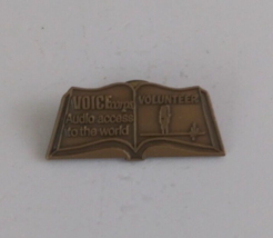 Vintage Voice Corps Audio Access To The World Book Lapel Hat Pin - $8.25