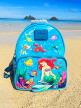 Loungefly Disney Little Mermaid Princess Ariel &amp; Friends Mini Backpack - £119.90 GBP