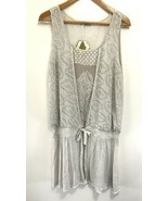 Angels Never Die ANVRDIE Boho Art To Wear Overdyed Cream Tunic Tank Top ... - £20.52 GBP