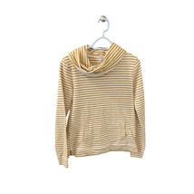 J Crew Womens Size XS Striped Long Sleeve Cowl Neck Funnel Mustard Yellow Metall - $17.81