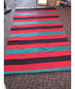 Tribal Handmade Kilim Style Rug 59&quot; By 180&quot;  Black Red Green Stripes Tas... - €633,31 EUR