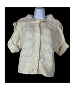 Michael Michael Kors Womens Cable Knit Cropped Cardigan Size Medium Cream - £19.77 GBP