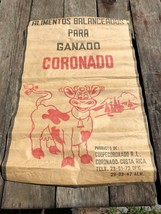 Vintage COSTA RICA Dairy / Livestock Feed Advertising Poster w Cow - $49.45