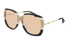 Gucci 0511SA 008 Black Pink Gold Women’s Sunglasses Pink Lens 59-16-145 ... - £127.25 GBP