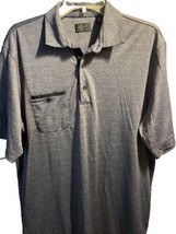 Greg Norman Men’s Large Gray Short Sleeve 1/4 Button Cotton Polyester Po... - $14.85