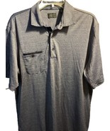 Greg Norman Men’s Large Gray Short Sleeve 1/4 Button Cotton Polyester Po... - £11.59 GBP