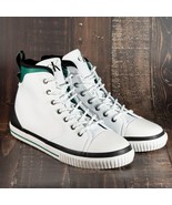 Calvin Klein Men&#39;s Casual Shoes Fiza High-Top Sneakers White Green Size ... - $1,652.85 MXN
