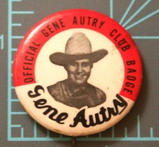 Vintage Gene Autry Official Gene Autry Club Badge Pin Back Button Movie Cowboy - £9.73 GBP