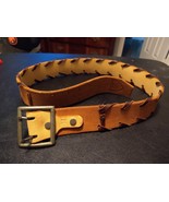 Genuine HTC Hollywood Trading Company Leather Belt Size MED Zip Stevenso... - $127.70