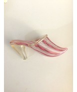 Murano 1950&#39;s  Zanfirico Lattice Filigree Art Glass Shoe ~ Pink/White/Gold - £69.86 GBP