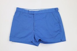 Vintage 70s Streetwear Mens 38 Faded Above Knee Chino Shorts Short Royal Blue - £47.43 GBP