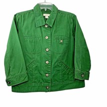 Christopher Banks Womens Sz MEDIUM Jacket Green Denim Button Pockets Cotton Used - £9.51 GBP