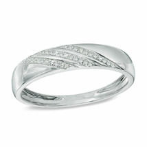 Men&#39;s 1/2Ct 14k Solid White Gold Wedding Band Ring Round Cut Real Moissanite - $399.99