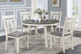 Messina 5 -Piece Round Table Dining Set in Gray and White Finish - $988.00