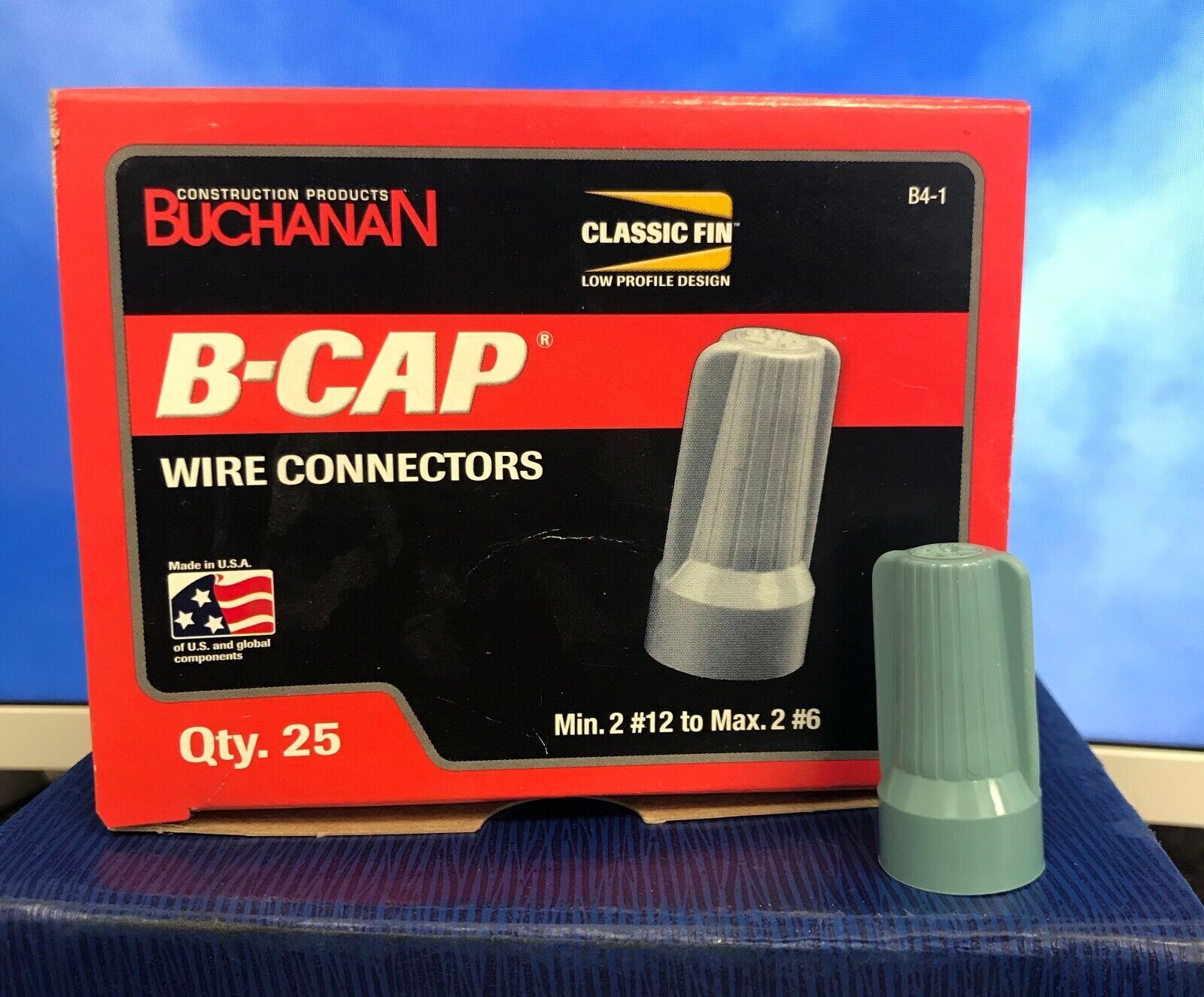 Primary image for Buchanan B4-1 B-Cap ~ Wire Connector~14-6 Awg, Blue-Gray, 25/Box ~MADE IN USA